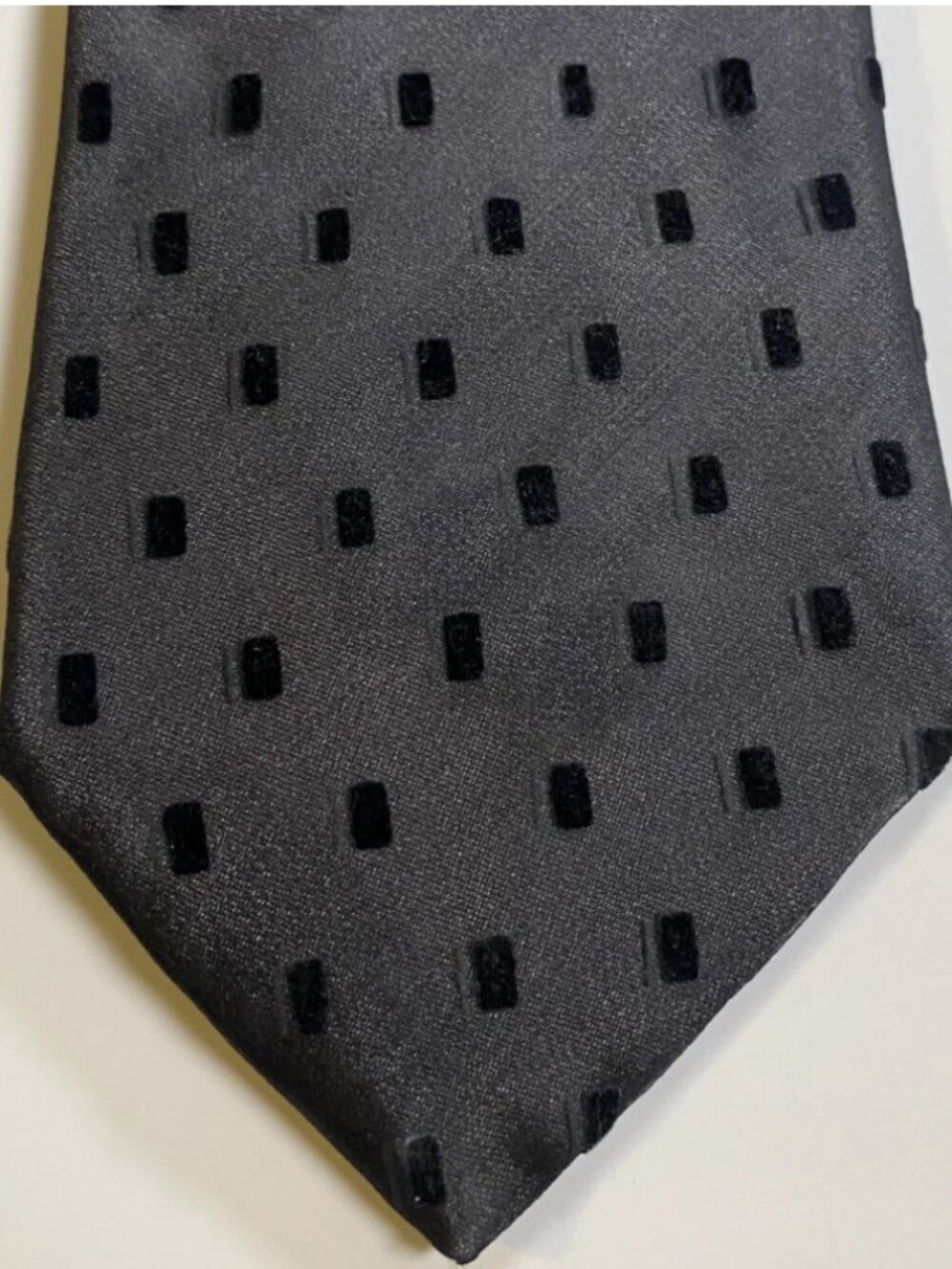 Ermenegildo Zegna Rich Black Geometric Formal TIE 100% SILK